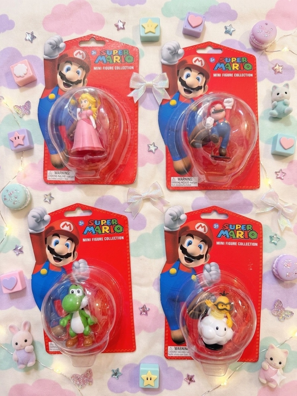 Nintendo Super Mario Mini Figure Set - Pink, Blue, Green, White